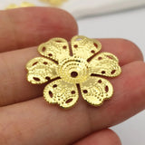 50 PCS 25mm Metal Filigree Flowers Slice Charms DIY Jewelry Findings