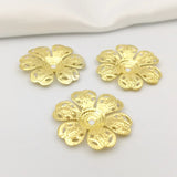 50 PCS 25mm Metal Filigree Flowers Slice Charms DIY Jewelry Findings