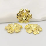 50 PCS 25mm Metal Filigree Flowers Slice Charms DIY Jewelry Findings