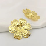 50 PCS 25mm Metal Filigree Flowers Slice Charms DIY Jewelry Findings