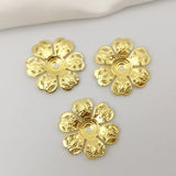 50 PCS 25mm Metal Filigree Flowers Slice Charms DIY Jewelry Findings
