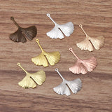 50 PCS 26x29mm Leaf Charms Brass Filigree Leaves Pendant DIY Jewelry