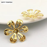 50 PCS 27mm Metal Filigree Flowers Slice Charms Base Setting DIY Jewelry