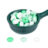 50 PCS 12MM Lentil Silicone Teething Beads Jewelry Making Baby Necklace Pendants