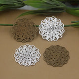 50 PCS 30mm Metal Brass Filigree Flowers DIY Jewelry Making Accessories