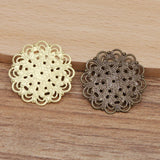 50 PCS 30mm Metal Brass Filigree Flowers DIY Jewelry Making Accessories