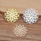 50 PCS 30mm Metal Brass Filigree Flowers DIY Jewelry Making Accessories