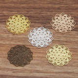 50 PCS 30mm Metal Brass Filigree Flowers DIY Jewelry Making Accessories