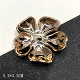 50 PCS 36-38mm Acrylic Shell Flower Bead Caps Tray Jewelry Findings