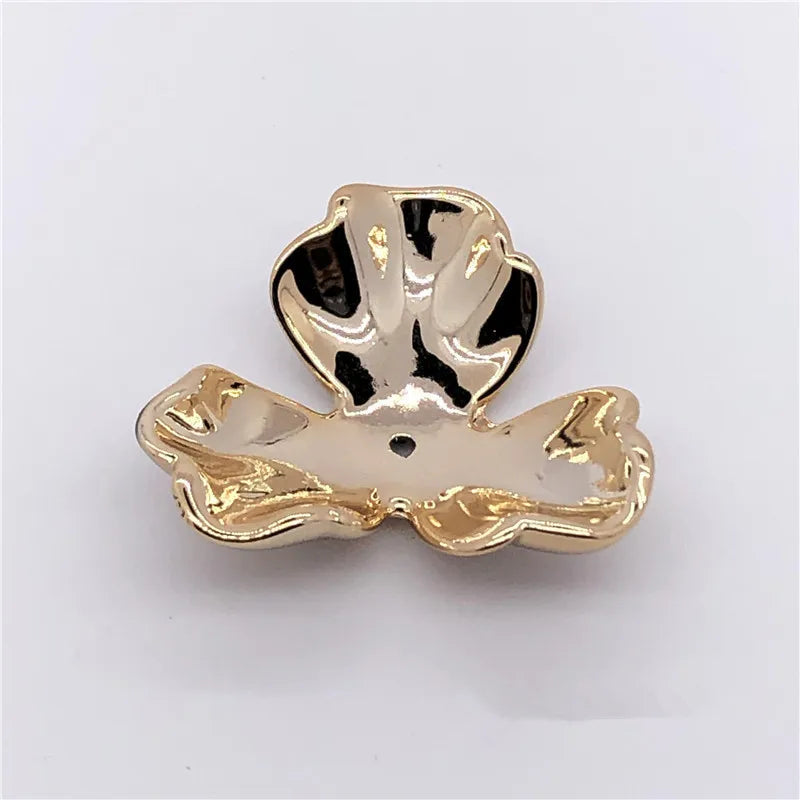 50 PCS 36-38mm Acrylic Shell Flower Bead Caps Tray Jewelry Findings