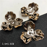 50 PCS 36-38mm Acrylic Shell Flower Bead Caps Tray Jewelry Findings
