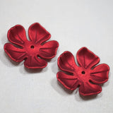 50 PCS 36mm Red Petals Acrylic Flower Bead Cap DIY Jewelry Accessory