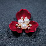 50 PCS 36mm Red Petals Acrylic Flower Bead Cap DIY Jewelry Accessory