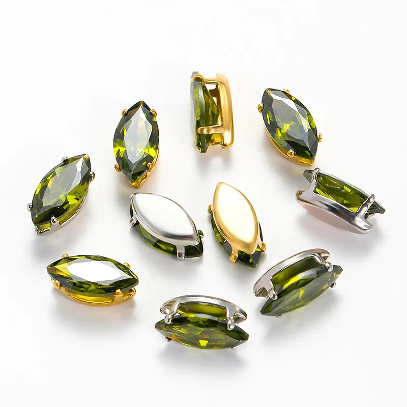 50 PCS 5x10mm Horse Eye Crystal Zircon DIY Jewelry Accessories