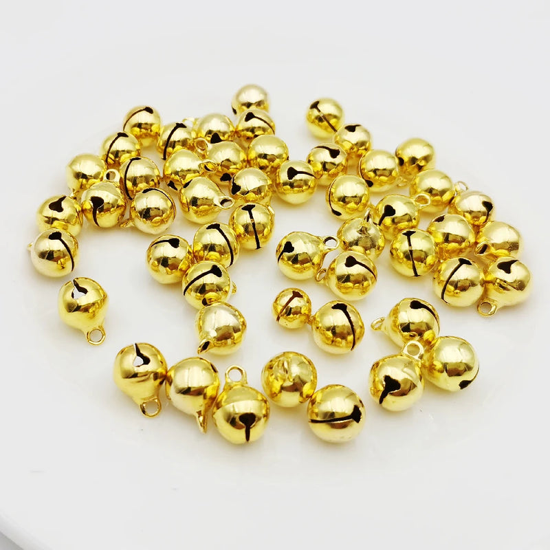 50 PCS 6/8/10mm Jingle Bells Brass Loose Beads Small Bell DIY Crafts