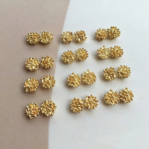 50 PCS 6x6mm Plated Stamen Flowers Metal Alloy Flowers DIY Jewelry Making