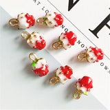 50pcs Strawberry Pendant Charm for Jewelry Making