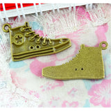 50 PCS Antique Bronze Shoe Charm Pendants Jewelry Making Earrings DIY Findings