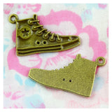 50 PCS Antique Bronze Shoe Charm Pendants Jewelry Making Earrings DIY Findings