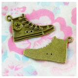 50 PCS Antique Bronze Shoe Charm Pendants Jewelry Making Earrings DIY Findings