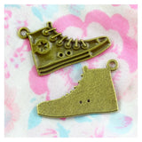 50 PCS Antique Bronze Shoe Charm Pendants Jewelry Making Earrings DIY Findings