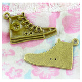 50 PCS Antique Bronze Shoe Charm Pendants Jewelry Making Earrings DIY Findings