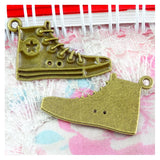 50 PCS Antique Bronze Shoe Charm Pendants Jewelry Making Earrings DIY Findings