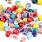 50 PCS Ceramic Cylinder Beads DIY Spacer Loose Bead Jewelry Making