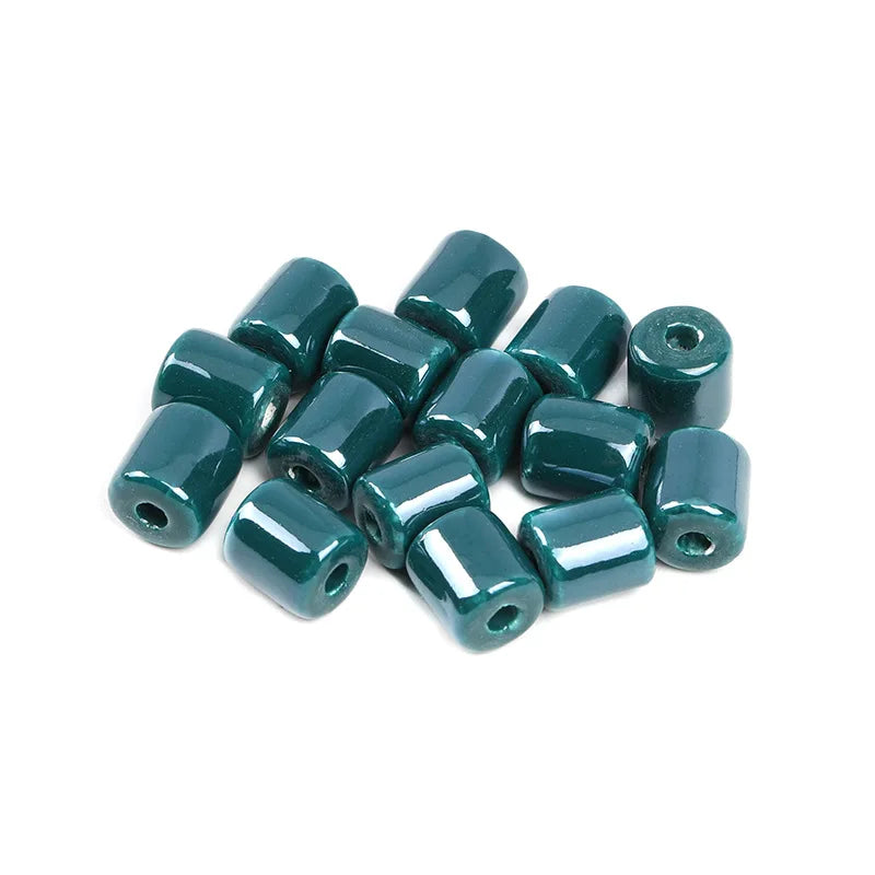 50 PCS Ceramic Cylinder Beads DIY Spacer Loose Bead Jewelry Making