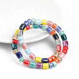 50 PCS Ceramic Cylinder Beads DIY Spacer Loose Bead Jewelry Making