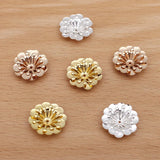 50 PCS Gold/Silver Plated 5x16mm Double-layer Copper Flower Bead Caps