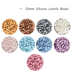 50 PCS Metallic Colors Silicone Beads for Teething Necklace Baby Teether Toy