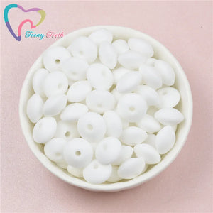 50 PCS Metallic Colors Silicone Beads for Teething Necklace Baby Teether Toy