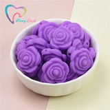 50 PCS Mini Rose Silicone Beads Baby Teething Necklace Chewable Toy Teether