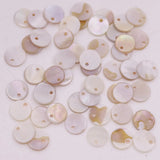 50 PCS Natural Shell Loose Beads Top Drilled 10mm 20mm 30mm Round Coin