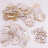 50 PCS Natural Shell Loose Beads Top Drilled 10mm 20mm 30mm Round Coin