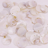 50 PCS Natural Shell Loose Beads Top Drilled 10mm 20mm 30mm Round Coin