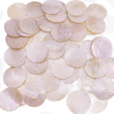 50 PCS Natural Shell Loose Beads Top Drilled 10mm 20mm 30mm Round Coin