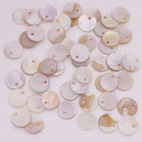 50 PCS Natural Shell Loose Beads Top Drilled 10mm 20mm 30mm Round Coin