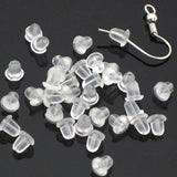 50 PCS Rubber Silicone Round Ear Plugging Earring Back Stoppers