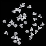 50 PCS Rubber Silicone Round Ear Plugging Earring Back Stoppers