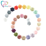 50 PCS Silicone Icosahedron Beads BPA Baby Teething Teether DIY Jewelry