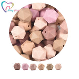 50 PCS Silicone Icosahedron Beads BPA Baby Teething Teether DIY Jewelry