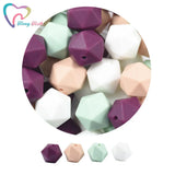 50 PCS Silicone Icosahedron Beads BPA Baby Teething Teether DIY Jewelry