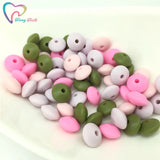 50 PCS Silicone Lentils Chewable Beads 12*7 MM BPA Dental Care Jewelry Bracelet