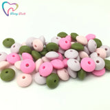 50 PCS Silicone Lentils Chewable Beads 12*7 MM BPA Dental Care Jewelry Bracelet