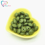 50 PCS Silicone Lentils Chewable Beads 12*7 MM BPA Dental Care Jewelry Bracelet