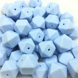 50 PCS Large 17 MM Geometric Silicone Beads Mix Colors DIY Necklace/Bracelet