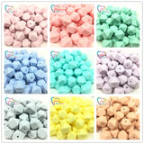 50 PCS Large 17 MM Geometric Silicone Beads Mix Colors DIY Necklace/Bracelet