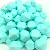 50 PCS Large 17 MM Geometric Silicone Beads Mix Colors DIY Necklace/Bracelet